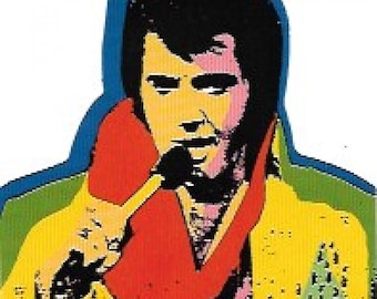 Elvis Pop Art Vintage Sticker, Blue Hawaii, The King, Graceland, Kitschy Elvis, Elvis Presley, Die Cut Sticker