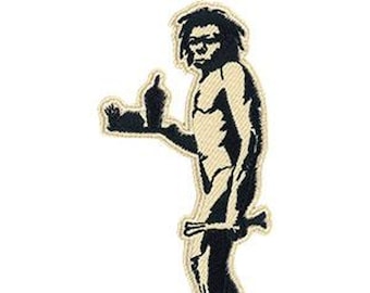 Banksy Graffiti « Fast Food Caveman » Patch brodé / Applique Iron-On