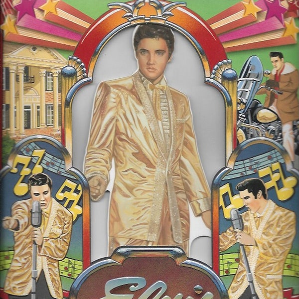 1996 Elvis Paper Doll Set | Includes one 11.5" Elvis Paper Doll and 12 Fashion Outfits | By Peck Aubry | New and Unused | Sealed in Package