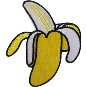 Patch bordado de banana / aplique de ferro, estilo retrô, frutas, kitsch, roupas infantis