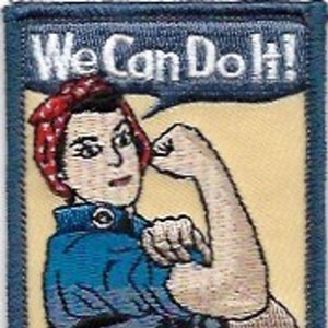 Rosie the Riveter Embroidered Patch, Iron On Applique, Artist Dave Cherry,  WW11, Girl Power, Icon