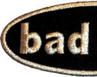 Bad Girl Name Tag Embroidered Patch, Iron-On Applique, Badge