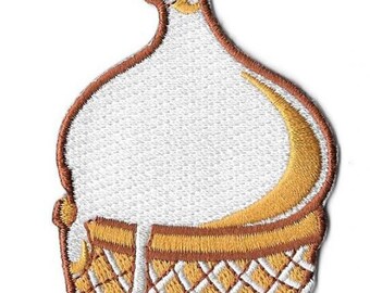 Ice Cream Cone Embroidered Patch / Iron-On Applique