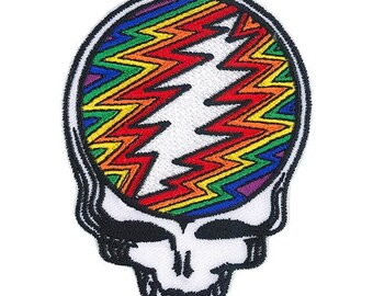 Band 70s Grateful Dead Uncle Sam on Bike Embroidered Patch Iron On Applique Music Jerry Garcia