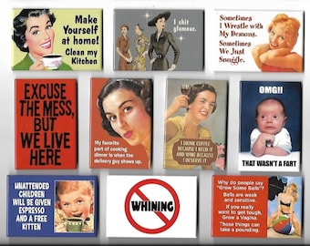 Funny Fridge Magnets | Retro, Witty, Arty Magnets | Sarcastic Magnets | Fridge Fun