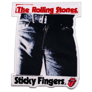Rolling Stones kleverige vingers geborduurd patch | Officieel gelicentieerde opstrijkbare stoffen | Rotspatches | Bandpatches