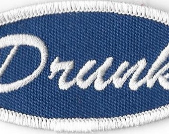 Drunk Name Tag Embroidered Patch/Iron-On Applique Badge