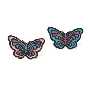 Vintage Butterfly Embroidered Iron-On Patch, 90s Deadstock
