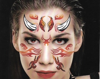 Tijdelijke tatoeages | Duivelmotief | Kostuumaccessoire | Uniseks | Verwijderbare tatoeages | Halloween | Gemakkelijke toepassing