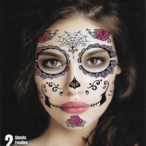 Tatuajes temporales / Día de los muertos / Accesorio de vestuario / Unisex / Tatuajes removibles / Calavera de azúcar / Gótico