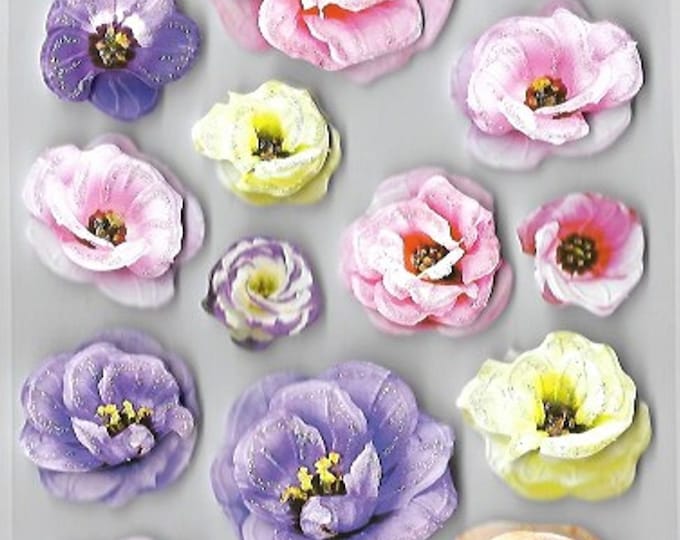 3d Flower Sticker Flower Fairy Flower Garden Deco Sticker Four Etsy