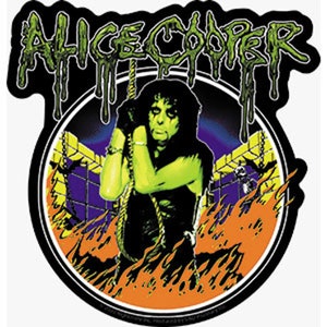Alice Cooper in Flames Vinyl Sticker | High Quality Officially Licensed Band Merchandise | Rock Sticker