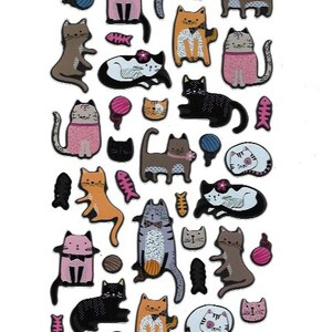 Foil Cat Stickers / Photo Safe Stickers / Acabado metálico / Amantes de los gatos / Suministros para álbumes de recortes / Fabricación de tarjetas / Cosas para niños / Gatitos lindos