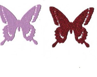 Vintage Iron On Transfers | Butterfly Heat Transfer | Glitter Iron On for T-Shirts, Hats, Bags | Retro Transfers