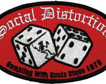 Social Distortion Dice Embroidered Patch / Iron On Applique "Gambling with Souls", Officially Licensed
