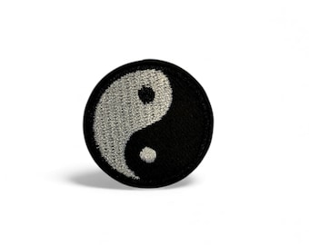 Patch brodé Yin Yang | Petit écusson thermocollant | Dualité, Opposés, Équilibre, Zen, Symbole taoïste