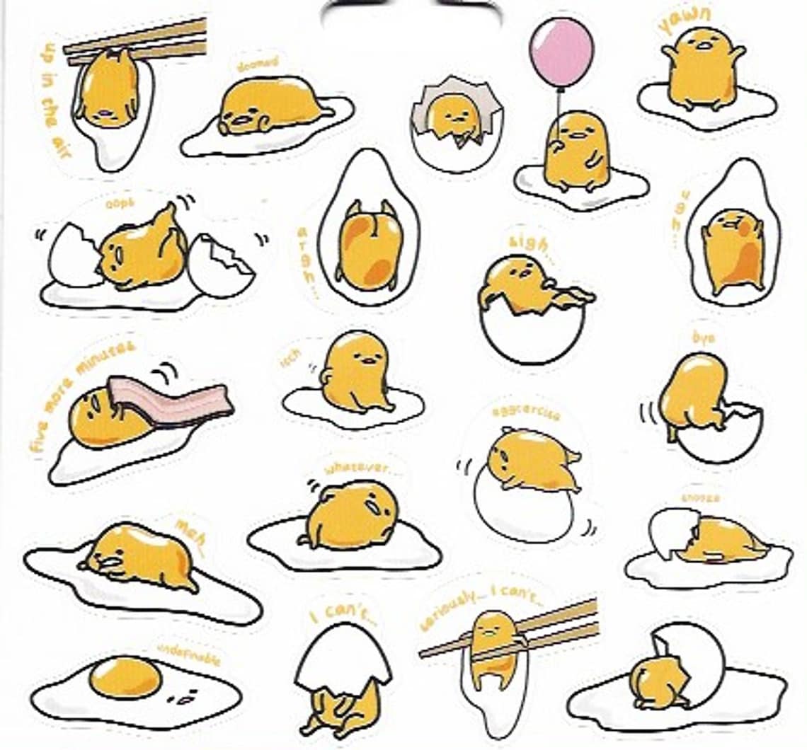 Gudetama the Lazy Egg Stickers Sticker Book Crafting | Etsy