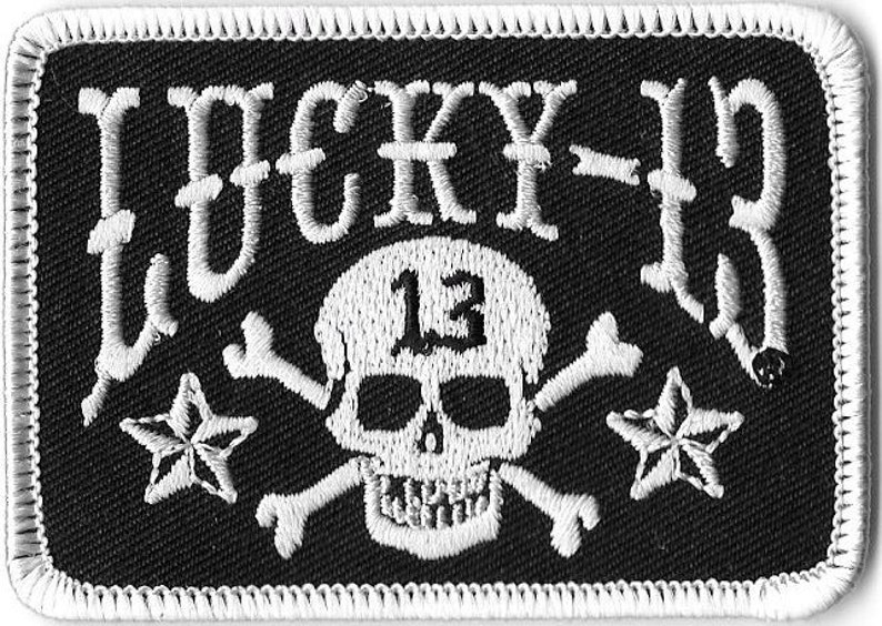 Lucky 13 Skull Stars Logo Embroidered Patch / Iron-on Applique | Etsy