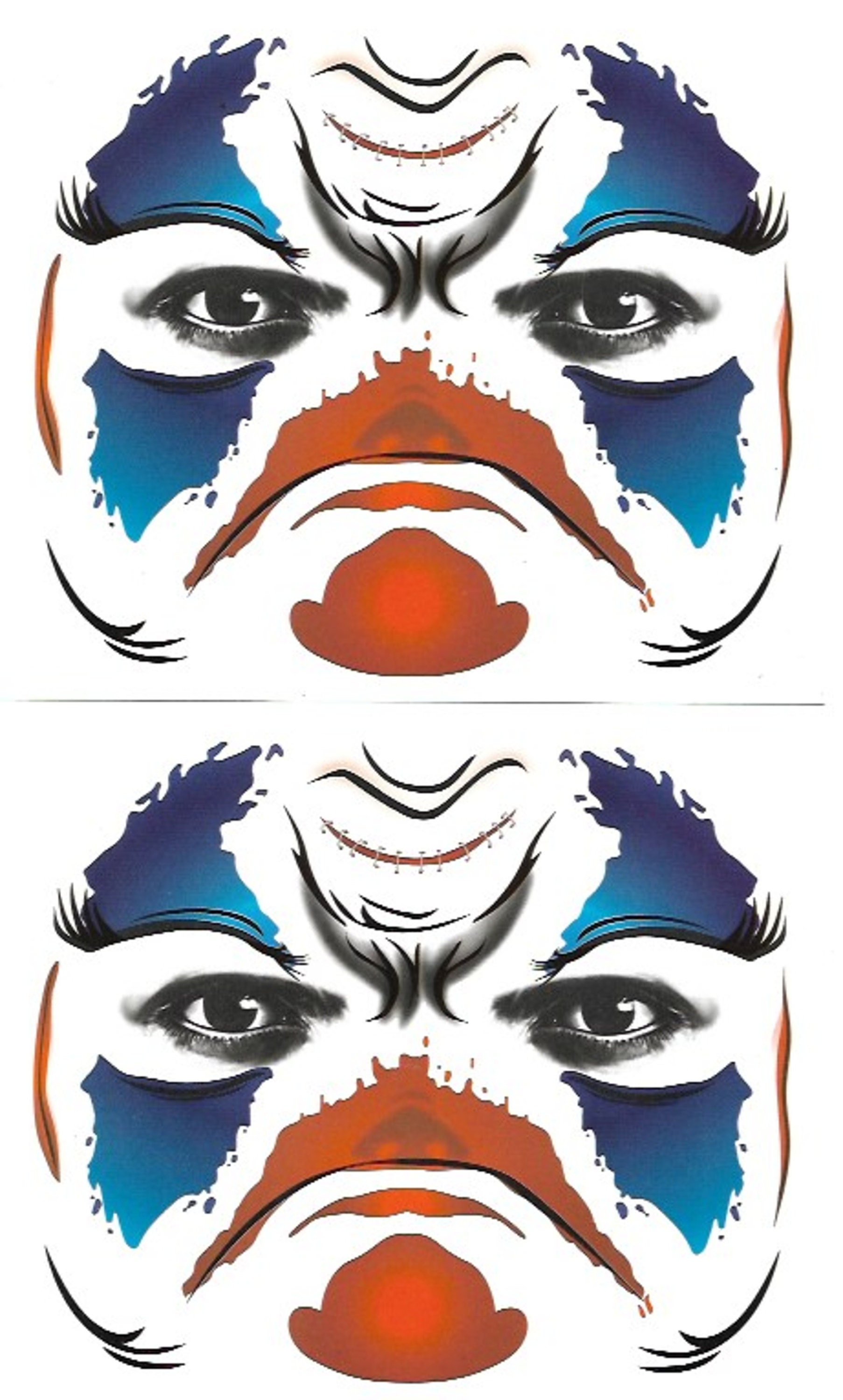 4 Blätter Clown-Tattoos Für Halloween – Wasserfeste Temporäre Tattoos, 20x30 Cm, Für Erwachsene & Kinder