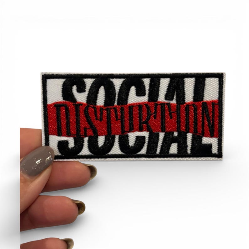 Social Distortion Motorcycle Logo Embroidered Patch / Iron On Applique, Officially Licensed | Rock Patches | Band Merchandise Small (3.5" x 2")