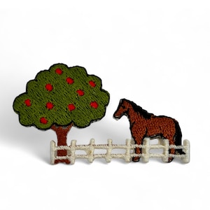 Horse and Tree Patch | Embroidered Patch | Iron On Patches | Animal Patches | Kids&#39; Patches