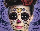 Temporary Tattoos Day of the Dead Costume Accessory Unisex Removable Tattoos Sugar Skull