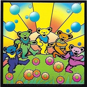 Grateful Dead Dancing Bears Sticker / Decal, Sixties, Retro, Hippie, Deadhead, Jerry Garcia, Officially Licensed Band Merch