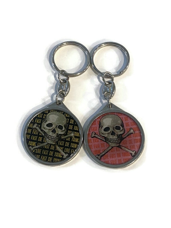 Vintage Skull Keychains | Double Sided Images | New Unused
