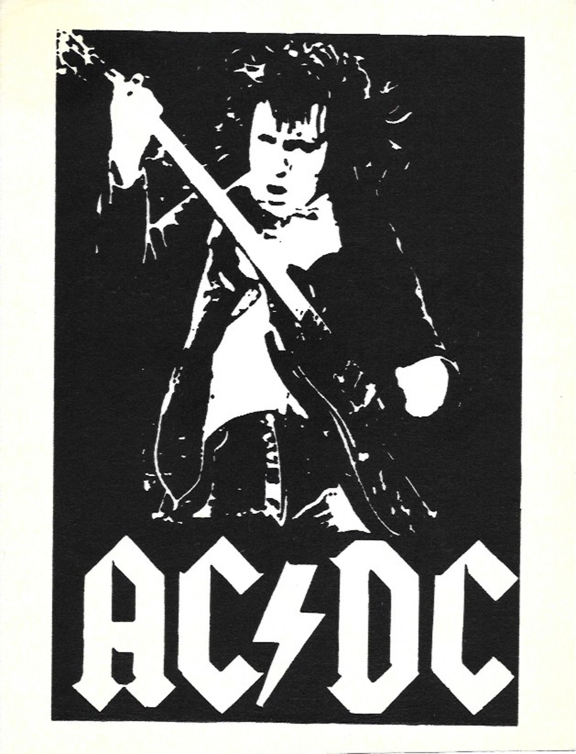 AC/DC Vintage Transfer Art | Vinyl Image on Cloth | 8.5