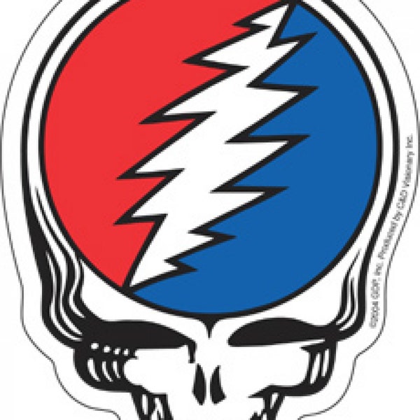 Grateful Dead Steal Your Face Die Cut Sticker, Officially Licensed, Sixties, Retro, Hippie, Deadhead, Jerry Garcia, Bumper Sticker