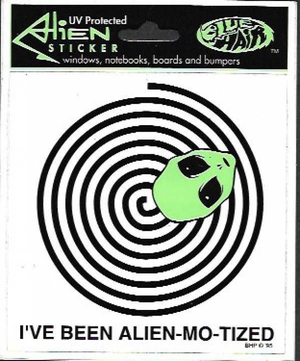 Vintage Alien Bumper Sticker, "alien-mo-tized" | Hight Quality Vinyl ...
