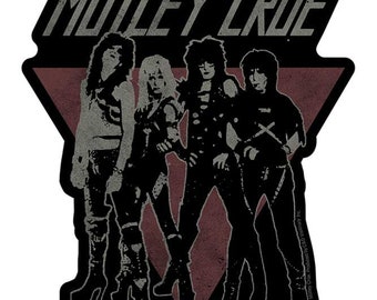 Pegatina de vinilo con foto grupal de Motley Crue, producto oficial de la banda, pegatinas de rock