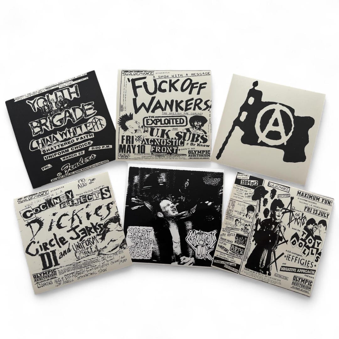 ヴィンテージパンクステッカー | 6枚セット | パンクバンド | ギグ