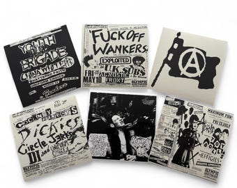 Vintage Punk Stickers | Set of 6 | Punk Bands | Gig Poster Style Stickers | Band Stickers | Rock Stickers