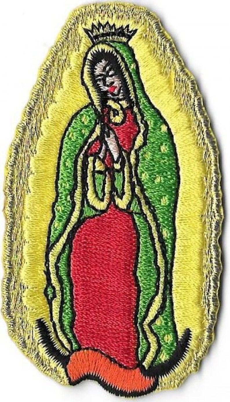 Virgin of guadalupe embroidered patch iron on applique  etsy Virgin of guadalupe embroidered patch iron on applique  etsy