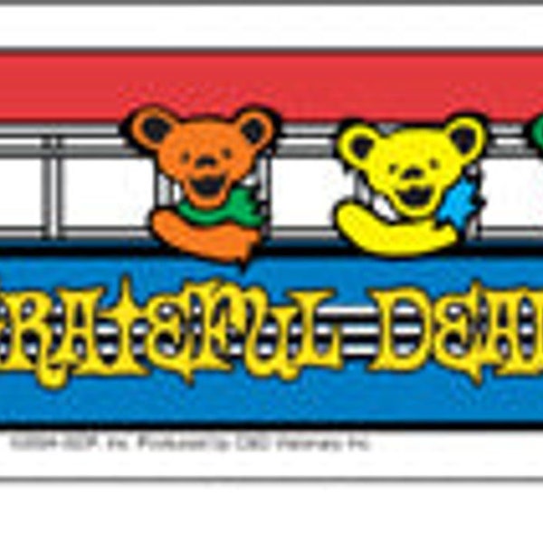 Grateful Dead Bear Bus Sticker | Sixties | Retro | Hippie | Deadhead | Jerry Garcia | Computer Sticker | Bumper Sticker