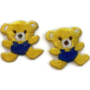 Teddy Bear Mini Iron-On Patch | Set of 2 Pieces | Iron-On Applique, Perfect for Kids' Clothes, Baby Clothes, Crafts