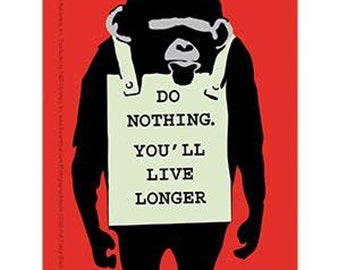 Banksy Graffiti "Do Nothing Monkey" Vinyl Sticker, Kunst Sticker, Banksy Sticker, Graffiti Sticker