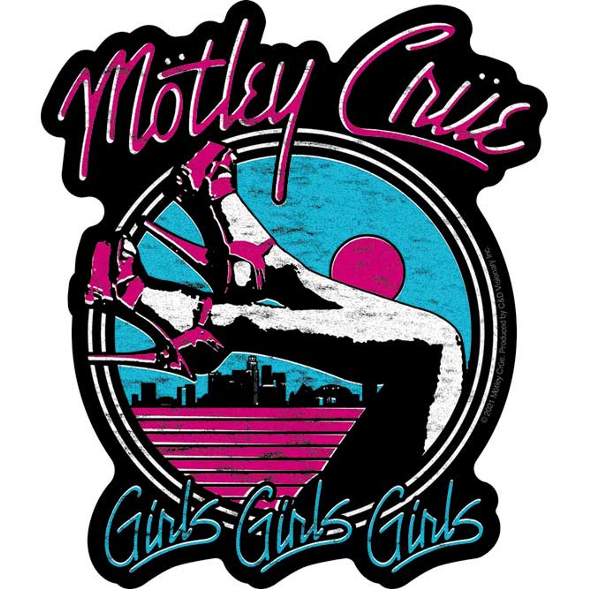 Motley Crue "Girls Girls Girls" Vinyl Sticker, Officially Licensed Band Merchandise, Rock Stickers