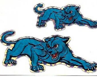 Vintage Prismatic Blue Panther Stickers | Set of 2 Vinyl Prism Stickers | 1980s Decals | New and Unused Deadstock from the 1980s