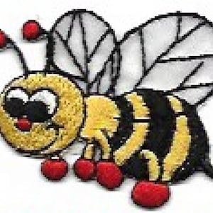 Cute Bumble Bee Embroidered Patch / Iron On Applique, Perfect for Kids Clothes, Baby Clothes, Crafts,