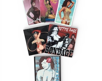 Bettie Page Collector Stickers | Retro, Rockabilly, Pin Up Stickers | Assorted Styles