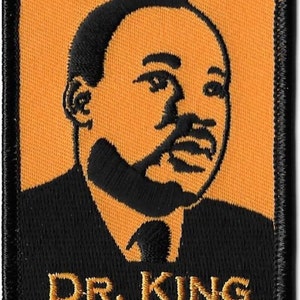 Martin Luther King, Dr. King, MLK, Embroidered Patch, Iron-On Applique, Badge, Civil Rights Leader, Art by Artist Dave Cherry