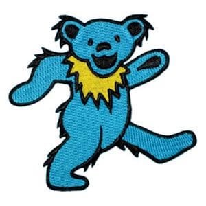 Grateful Dead Blue Dancing Bear Embroidered Patch / Iron On Applique, Band, 70s, Jerry Garcia, Hippies, Deadheads