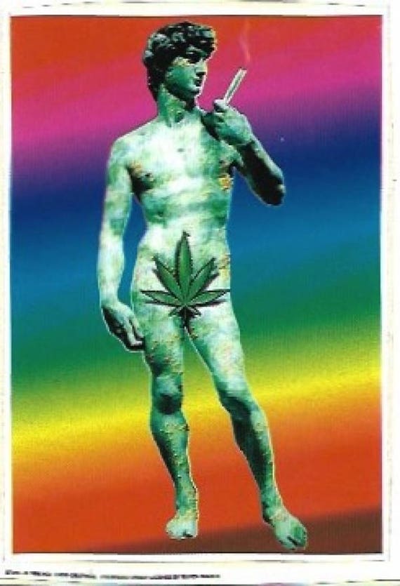 Rainbow David Vintage Sticker / Decal, Retro, Hippie, Psychedelic, Cannabis, Weed, Bumper Sticker, Fine Art
