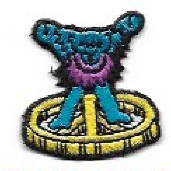 Grateful Dead Bear On Peace Sign Embroidered Patch / Iron On Applique, Music, Band, 1970s, Jerry Garcia, Hippies, Deadheads