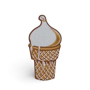 Parche termoadhesivo bordado de cono de helado retro / Parches geniales para amantes de la comida