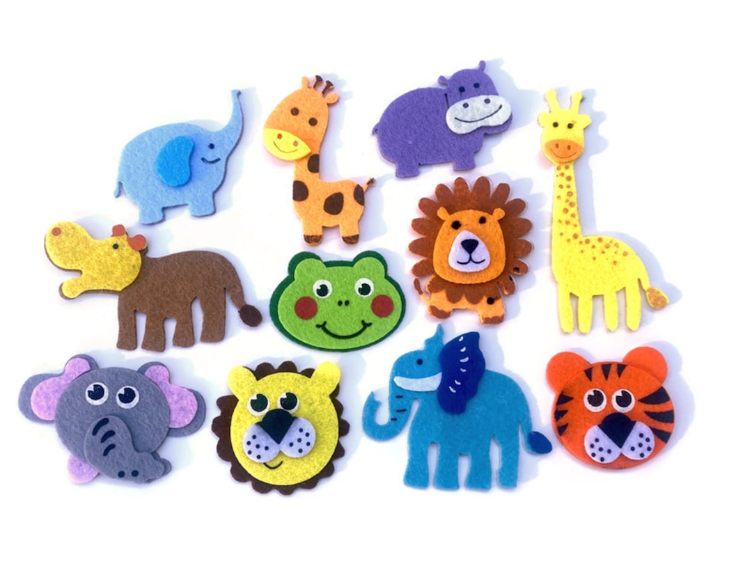 Felt Animal Shapes Colourful Adhesive Felt Animals Etsy