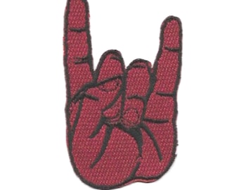 Parche bordado Rock Fingers / Aplicación termoadhesiva