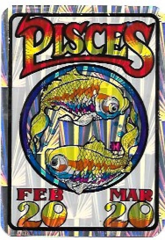 Vintage Prismatic Decal | Pisces Prism Sticker | Vinyl Sticker | 1970s Dead Stock | Retro | Astrology | NEW a
